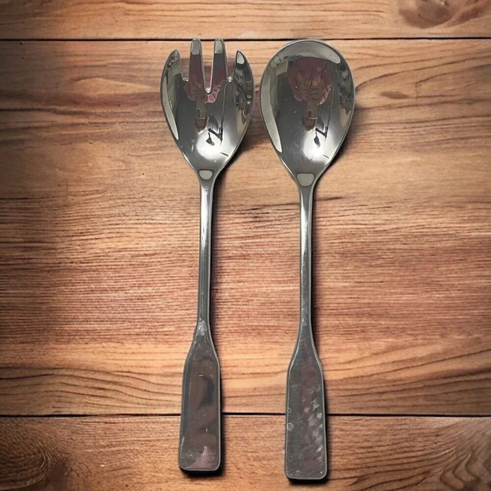 Vintage Salad Servers MK Silverplate Serving Fork and Spoon 9.25